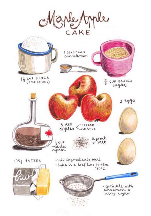 Illustrated Recipe Linen (Illustrations by Ms. Felicita Sala)