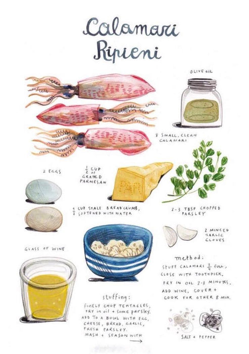Illustrated Recipe Linen (Illustrations by Ms. Felicita Sala)